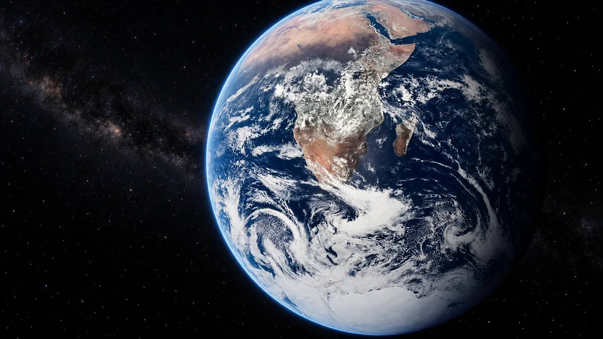The Earth seen whole from space.